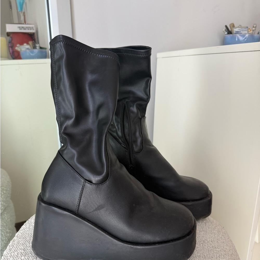 Steve Madden Black Platform Boots
